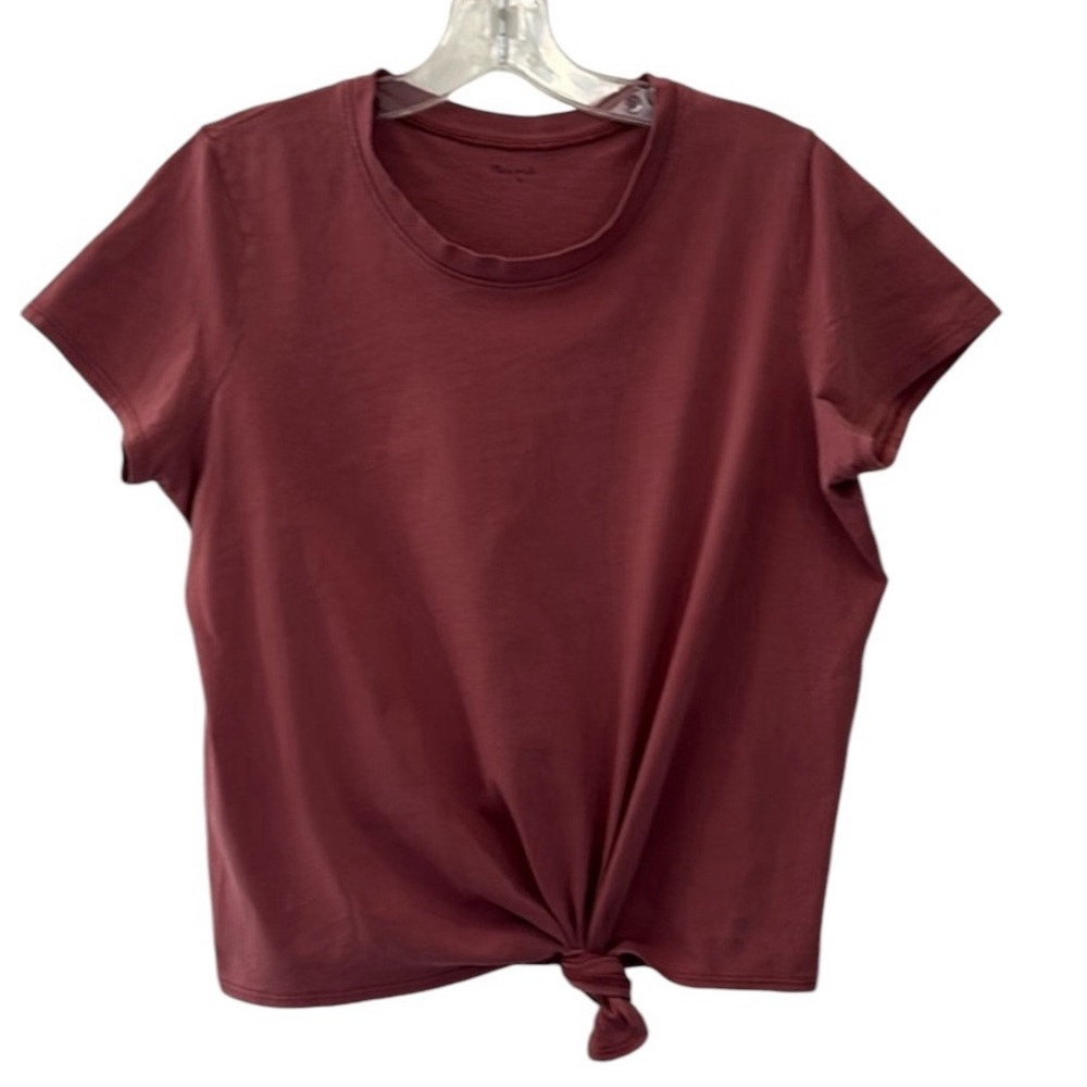 Madewell Mauve Pink Short Sleeve Tee Shirt Top With Knot Front Size Medi…